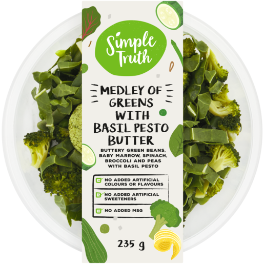 Simple Truth Medley Of Greens With Basil Pesto Butter 235g