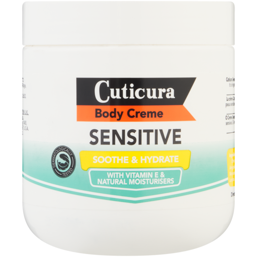 Cuticura Sensitive Soothe & Hydrate Body Cream Tub 450ml