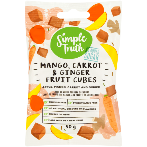Simple Truth Mango, Carrot & Ginger Fruit Cubes 50g 