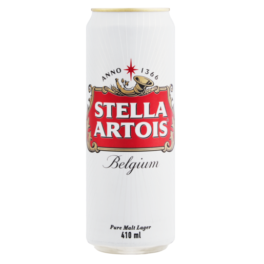 Stella Artois Pure Malt Lager Beer Can 410ml