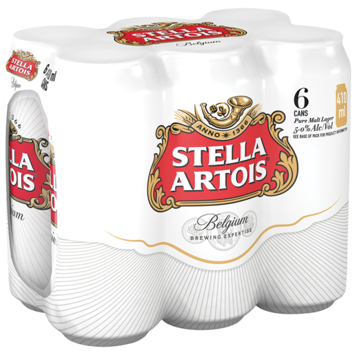 Stella Artois Beer Cans 6 x 410ml