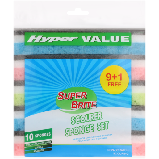 Super Brite Scourer Sponge Set 10 Pack