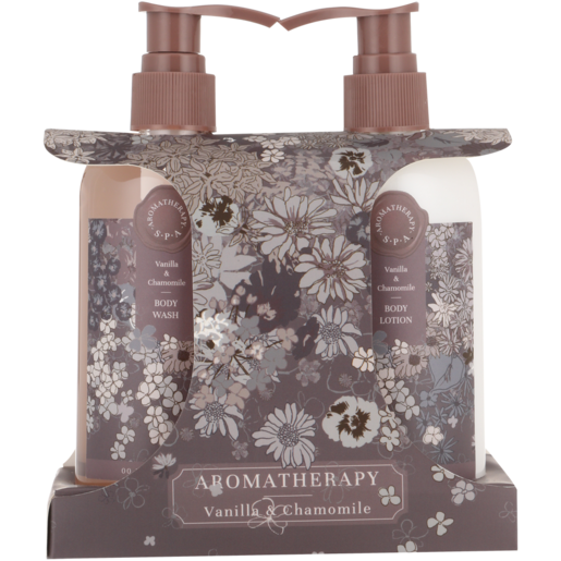 Aromatherapy Vanilla & Chamomile Scented Bath Gift Set 2 Piece