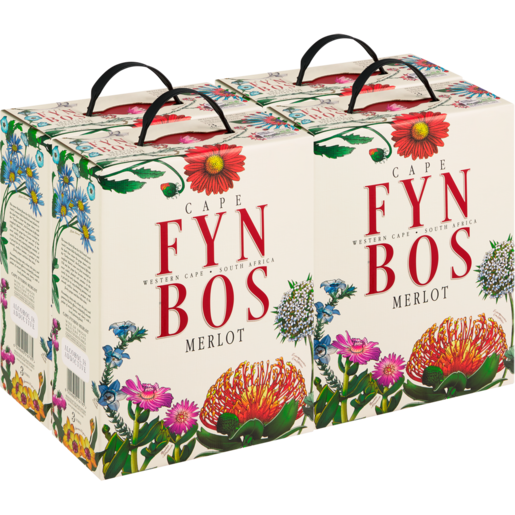 Cape Fynbos Merlot Red Wine Boxes 4 x 3L