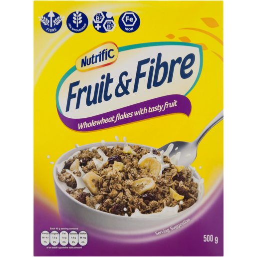 Nutrific Fruit & Fibre Wholewheat Flakes 500g