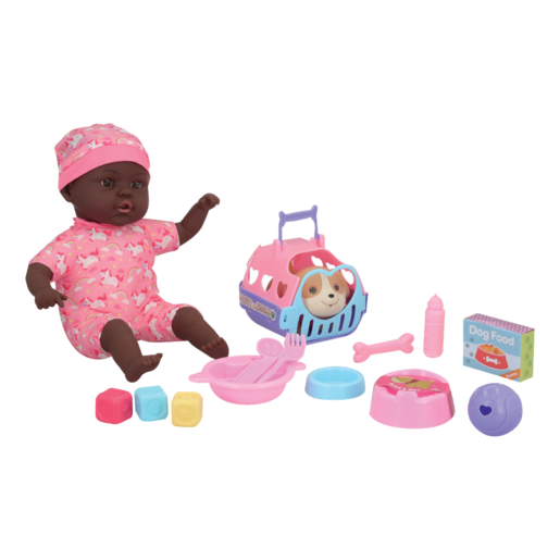 Baby Cutie Drink & Wet Nia Baby Doll & Pet Set 30cm (Type May Vary)​​