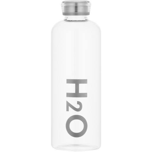 H2O Glass Water Bottle 1L