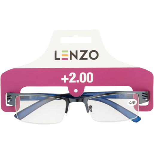 Lenzo +2.0 Metal Top Reading Glasses