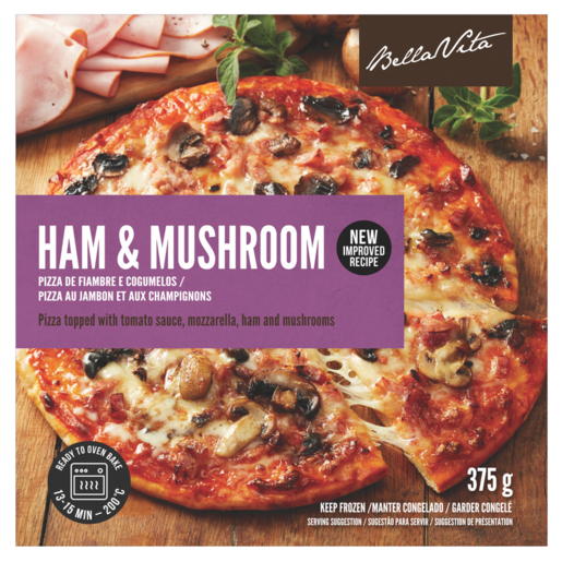 Bella Vita Frozen Ham & Mushroom Pizza 375g