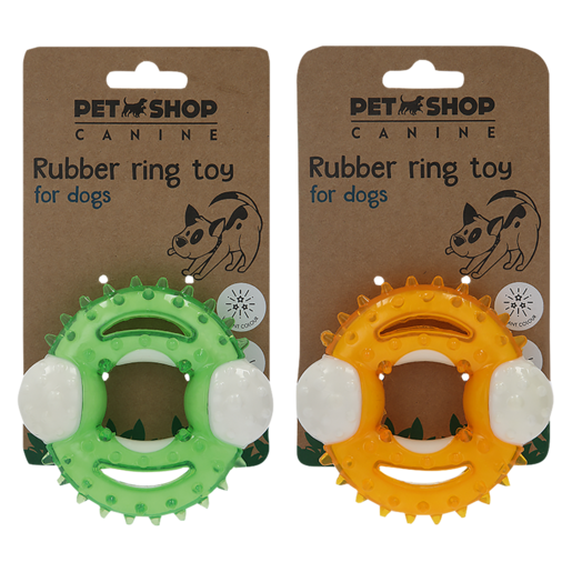 Petshop Rubber Ring Dog Toy (Colour May Vary)