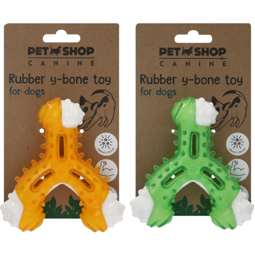Petshop Rubber Y Bone Dog Toy (Colour May Vary)