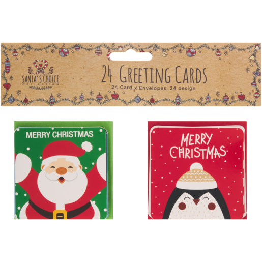 Santa's Choice Christmas Greeting Cards 24 Piece