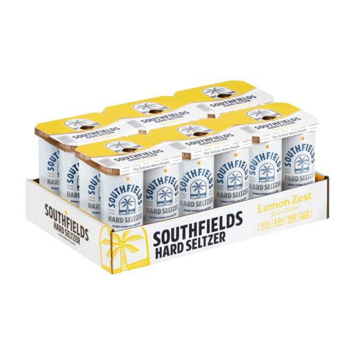 Southfields Lemon Zest Flavoured Hard Seltzer Cans 24 x 330ml