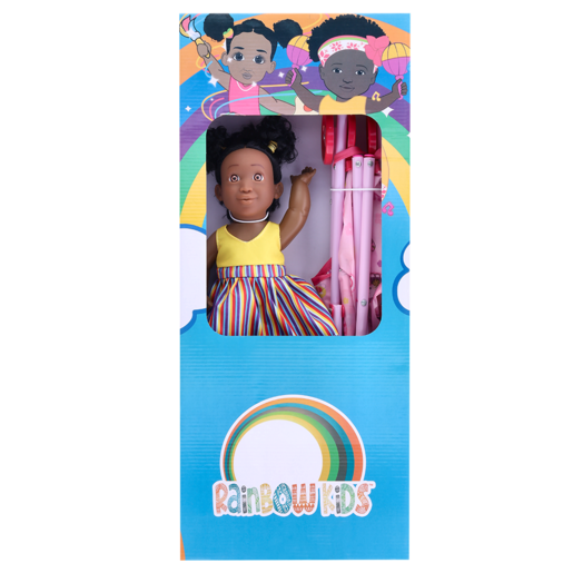 Rainbow Kids Doll With Stroller Box 30cm