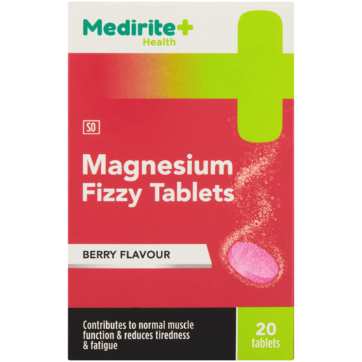 Medirite Berry Flavoured Magnesium Fizzy 20 Tablets
