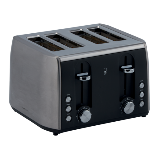 Platinum Brushed Stainless Steel 4 Slice Toaster