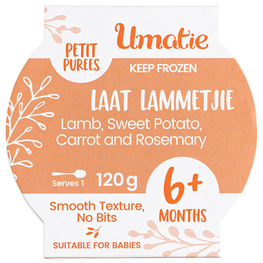 Umatie Frozen Petit Purees Laat Lammetjie Baby Food 6+ Months 120g