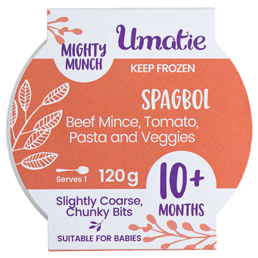 Umatie Frozen Mighty Munch Spagbol Tub Baby Food 10+ Months 120g