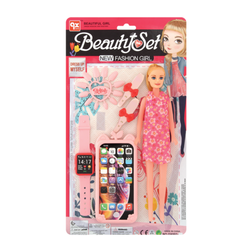 QX Toys Fashion Girl Dress Me Up Beauty Set 6 Piece