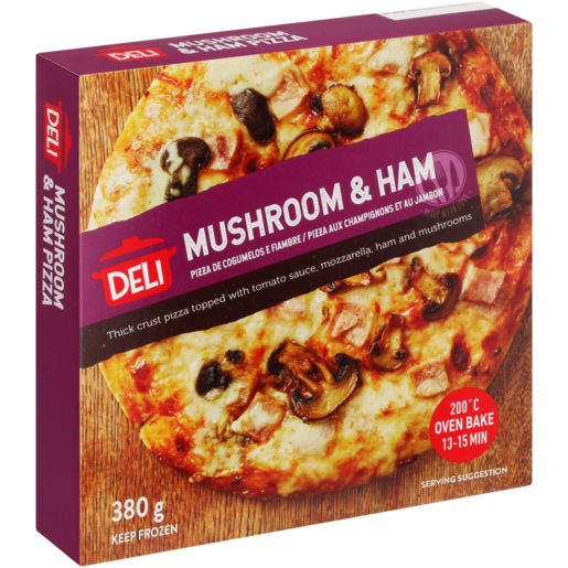 Deli Frozen Mushroom & Ham Pizza 380g