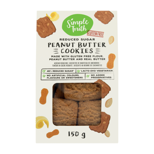 Simple Truth Reduced Sugar Peanut Butter Cookies 150g