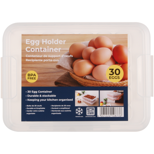 Plastic Fridge & Pantry Egg Holder Container 30 Eggs