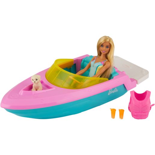 Barbie Doll And Boat Play Set 6 Piece
