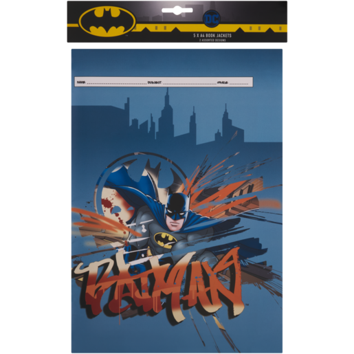 Creative Stationery A4 Batman Book Jackets 5 Pack (Assorted Item - Supplied At Random)