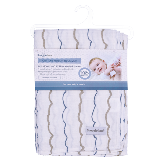 Snuggletime Deluxe Muslin Cotton Receiver (Colour May Vary)