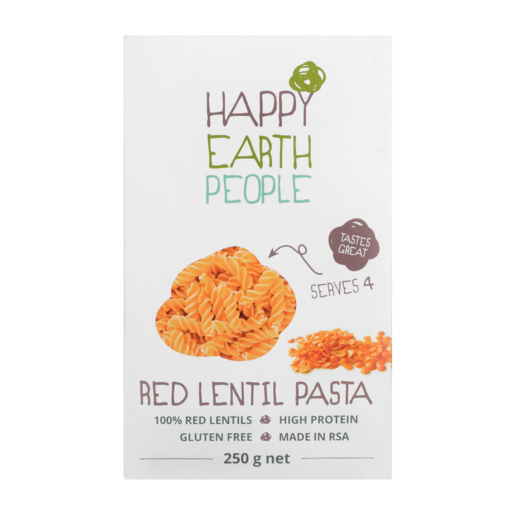 Happy Earth People Red Lentil Pasta 250g Box