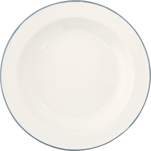 White Enamel Ripple Plate 26cm