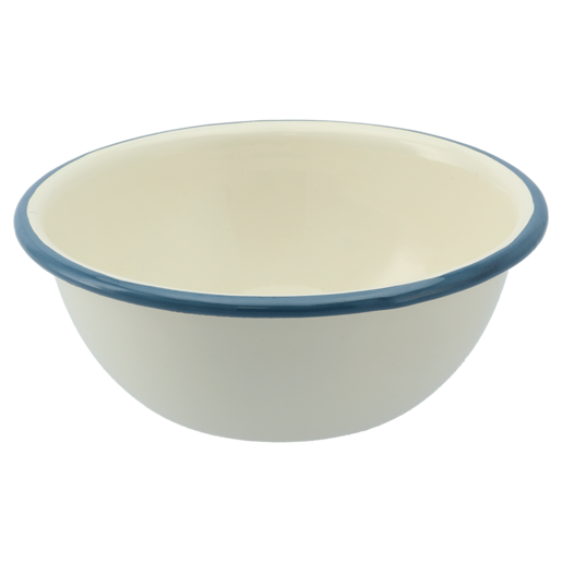 White Enamel Ripple Bowl 14cm