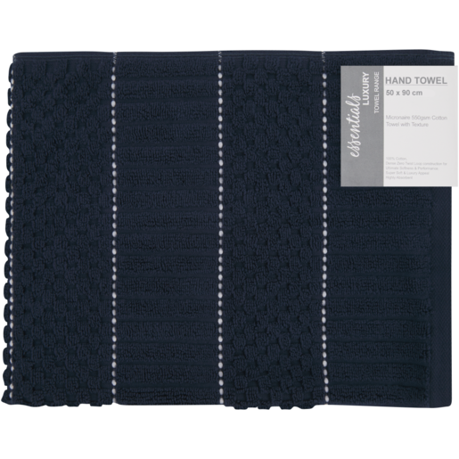 Essentials Navy Luxury Hand Towel 50 x 90cm