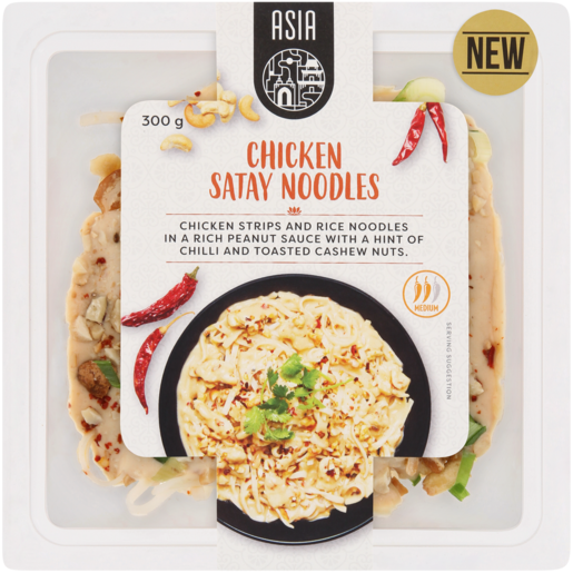 Asia Chicken Satay Noodles Ready Meal 300g
