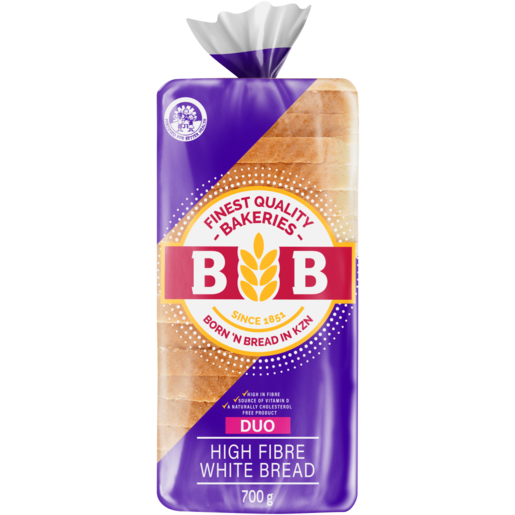 BB Bakeries Duo High Fibre Sliced White Bread Loaf 700g