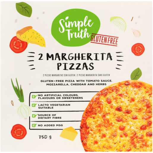 Simple Truth Gluten Free Margherita Pizzas 2 x 375g