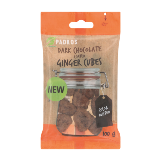 Padkos Dark Chocolate Coated Ginger Cubes 100g