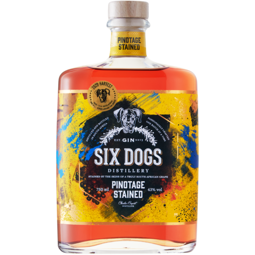Six Dogs Pinotage Stained Gin Bottle 750ml