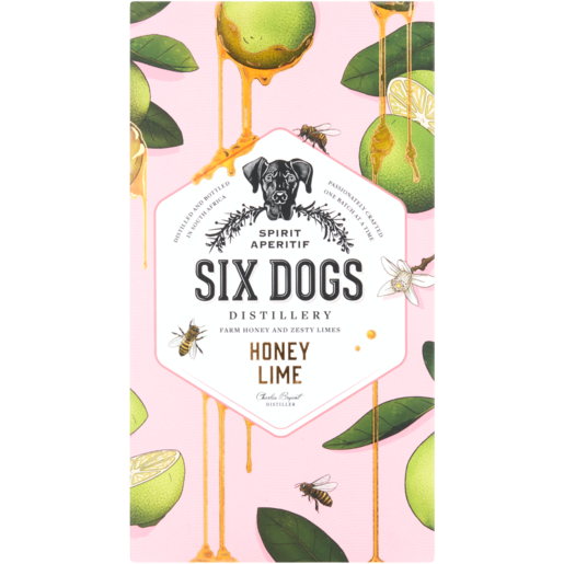 Six Dogs Honey & Lime Flavoured Gin Bottle 750ml