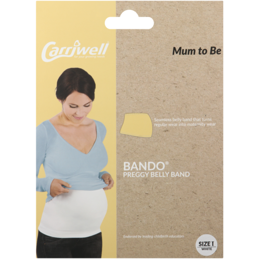 Carriwell White Seamless Preggy Belly Bando Size 1