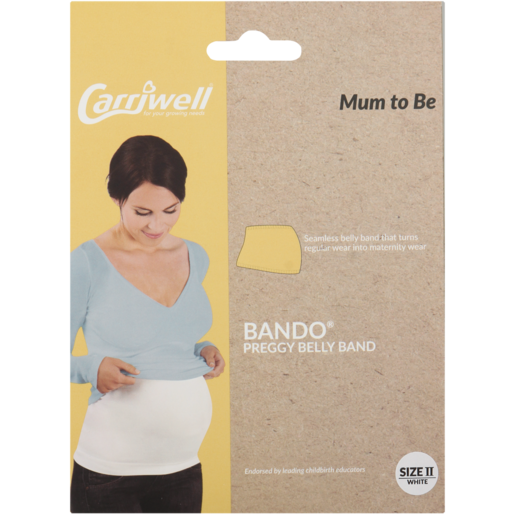 Carriwell White Seamless Preggy Belly Bando Size 2