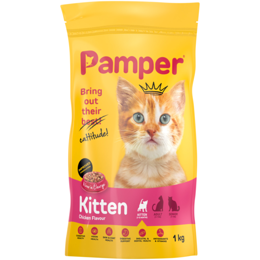 Pamper Kitten Chicken Flavoured Cat Food 1kg