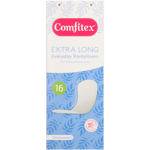 Comfitex Extra Long Unscented Everyday Pantyliners 16 Pack