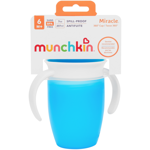 Munchkin Miracle Blue Spill-Proof Trainer Cup 6+ Months 207ml