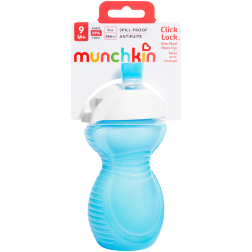 Munchkin Blue Click Lock Bite Proof 266ml Sippy Cup 9 Months +