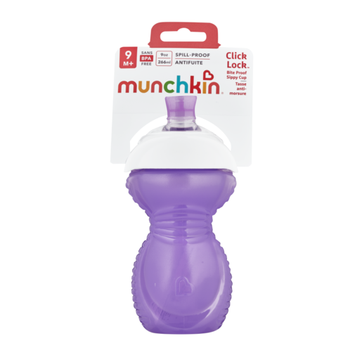Munchkin Purple Click Lock Bite Proof Sippy Cup 9 Months +