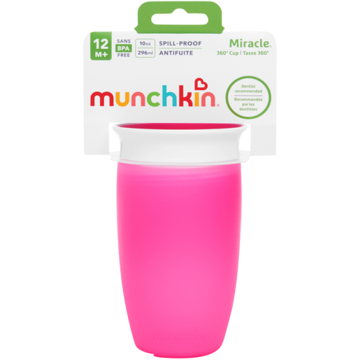 Munchkin Miracle Pink Spill-Proof Sippy Cup 12+ Months 296ml