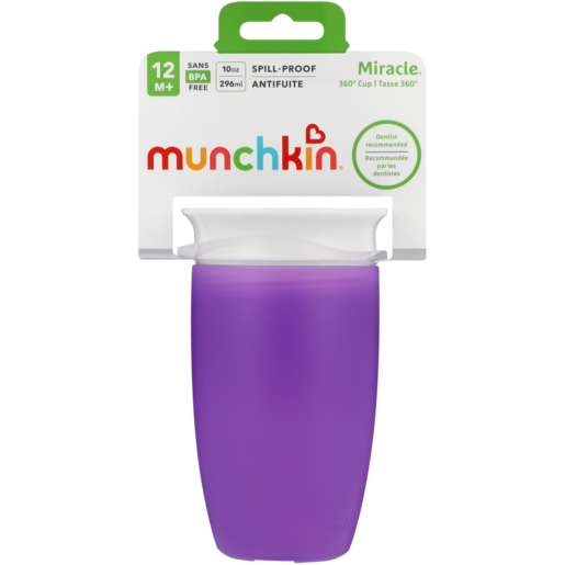 Munchkin Miracle Purple Spill-Proof 296ml Sippy Cup 12 Months+