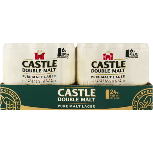 Castle Double Malt Pure Malt Lager Beer Cans 24 x 410ml 
