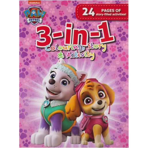 PAW Patrol Pink 3-In-1 Colouring & Activity Book